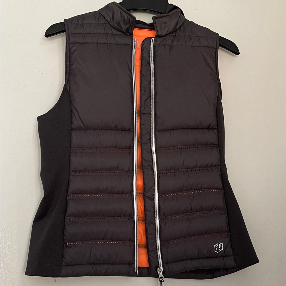 Black and Orange Puffer Vest